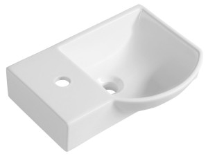 Umywalka ceramiczna lewa 45x32 cm podwieszana biała LITOS  