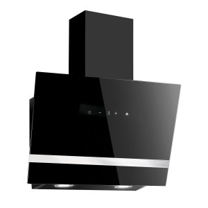 Okap kominowy przyścienny 60 cm/200W  wyciąg/pochłaniacz ,stal /szkło   ,CZARNY FLAVIO