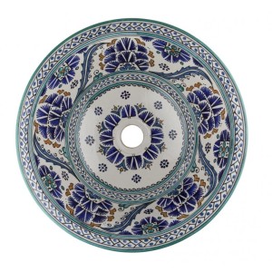 UMYWALKA 41x16 cm nablatowa/wpuszczana okrągła ceramiczna,RĘCZNIE ROBIONA    