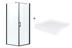 LOFT KABINA NATRYSKOWA  90x90x195 cm/5 mm z brodzikiem ,czarne profile LAGOS