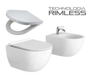 Zestaw: MUSZLA WC  RIMLESS + BIDET + DESKA STANDARD