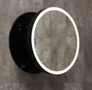 LUSTRO WYSUWANE  Ø 60 cm Z OŚWIETLENIEM LED ,BLACK EDITION MOON