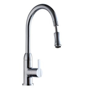 Bateria zlewozmywakowa 37 cm z wyciąganą wylewką,chrom