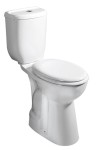 Kompakt WC CREAVIT dla osób niepełnosprawnych ,wysoki 45,5 cm z deską / pionowy odpływ (muszla WC + zbiornik + zawór)
