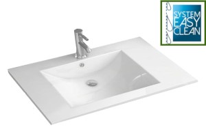 Umywalka 76x47 cm wpuszaczna w blat z powłoką Easy Clean     
