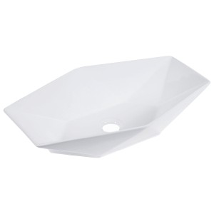 Umywalka nablatowa  57,7x36,5x12,5 cm ceramiczna, biała GLAMUR STYL