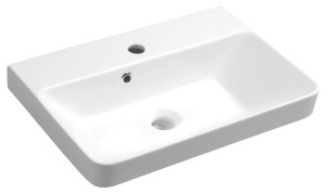 Umywalka wpuszczana w blat/wisząca 55x37 cm ceramiczna biała 