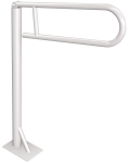 UCHWYT PODŁOGOWY UCHYLNY 14x85,3x63cm Ø 25x2 /120 kg,BIAŁY