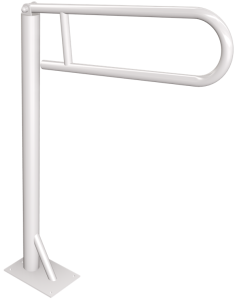UCHWYT PODŁOGOWY UCHYLNY 14x85,3x63cm Ø 25x2 /120 kg,BIAŁY