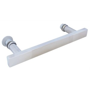 Uchwyt drzwi dwuotworowy do kabin rozstaw 14,5 cm,chrom 