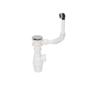 Syfon umywalki klik-klak, 1 1/4'' x 32 mm, z przelewem fi 28mm 