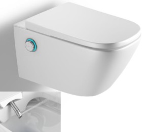 BIDET- TOALETA MYJĄCA  59,3 x37x38 cm RIMLESS,DWUFUNKCYJNA DYSZA-S1