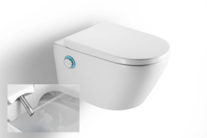 BIDET- TOALETA MYJĄCA  59,3 x37x38 cm RIMLESS,  DWUFUNKCYJNA DYSZA -D1