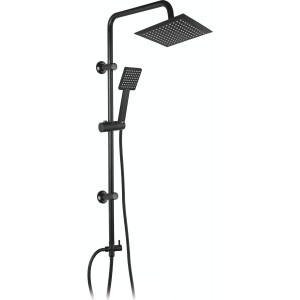 DESZCZOWNICA 20 cm +zestaw natryskowy 110 cm,wąż 150 cm CZARNY PÓŁMAT