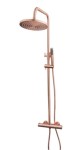 DESZCZOWNICA 20 cm :Zestaw prysznicowy 78,8x119 cm termostatyczny szczotkowana miedź/ różowe złoto 