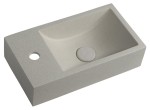 Umywalka betonowa wisząca 40x22 cm Biały piaskowiec + Korek