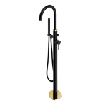 Bateria wannowa/wolnostojąca 112 cm prysznic 1-funkcyjny,CZARNY/ZŁOTY