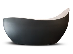Wanna wolnostojąca Grafit/biała 185x82x102cm Klik-Klak + syfon, kompozyt, 10LAT gwarancji