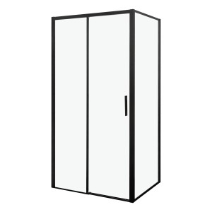 Kabina natryskowa  100x79x190 cm/6 mm przesuwna,CZARNA  Silves