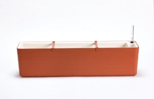 Skrzynka balkonowa 13L samonawadniająca 80cm Efekt cegły/biała BREBERIS