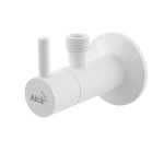 ZAWÓR KĄTOWY Z FILTREM 1/2"×3/8", OKRĄGŁY BIAŁY POŁYSK