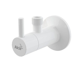 ZAWÓR KĄTOWY Z FILTREM 1/2"×1/2", OKRĄGŁY BIAŁY POŁYSK 
