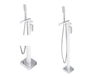 Bateria wannowa 86cm wolnostojąca chrom/biały ,PARMA