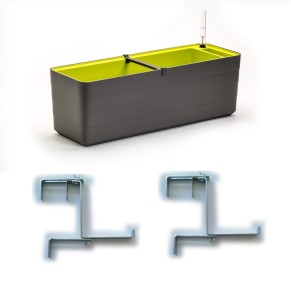 Haki + Skrzynka balkonowa 11L Samonawadniająca 60cm Antracyt BREBERIS