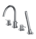 Bateria wannowa 4-otworowa, wąż: 150 cm  NIKIEL