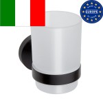  Kubek 7x9,5x10,5 cm ścienny mleczne szkło, czarny X-ROUND 