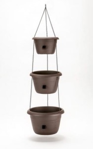 Doniczki samonawadniające z łańcuszkiem 25+ 30 +35 cm / 112 cm brązowy