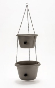 Doniczki samonawadniające na łańcuchu Antracyt, 25 i 30 cm Duo Siesta 