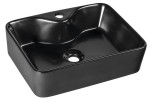 Umywalka ceramiczna nablatowa 48x13,5x37 cm, CZARNY MAT BALENA 