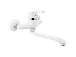 BATERIA ZLEWOZMYWAKOWA ŚCIENNA długość wylewki 25 cm, BIAŁY/CHROM