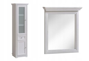 Lustro łazienkowe 60 cm + Szafka stojąca wysoka