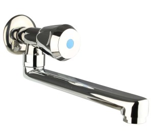 Bateria  umywalka/zlew ścienna wylewka 200 mm prosta wylewka,zimna woda