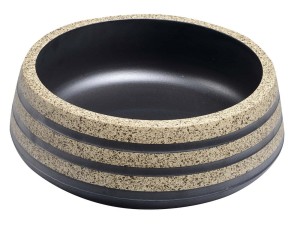 Umywalka ceramiczna, średnica 41cm, 15cm, czarny/kamień