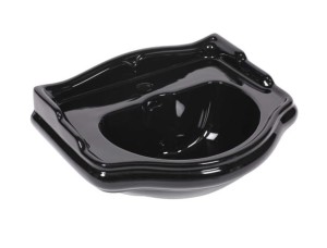 Czarna umywalka 55x46,5x21 cm ceramiczna RETRO 