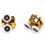  Rolki górne fi 23, 2 szt./szkło 4-6 mm+ odbojniki , ZŁOTE