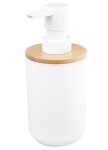 Dozownik mydła do postawienia 300ml, biały/bambus SNOW 