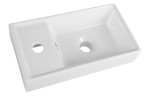 Mała umywalka ceramiczna 40x22x8cm meblowa, dwustronna 