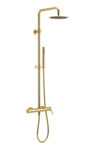 DESZCZOWNICA 20CM +ZESTAW PRYSZNICOW 91-153 CM  ZŁOTY POŁYSK , PI   