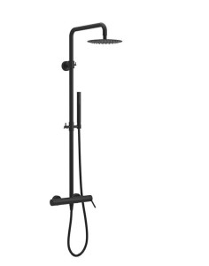 DESZCZOWNICA 20CM +ZESTAW PRYSZNICOW 91-153 CM CZARNY MAT , PI  