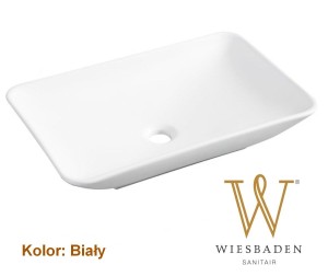 Umywalka nablatowa ceramiczna 58x36cm biała KARE