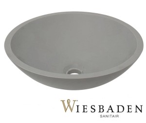 Umywalka nablatowa ceramiczna 43 cm wygląd betonu VALERIE Solid Surface
