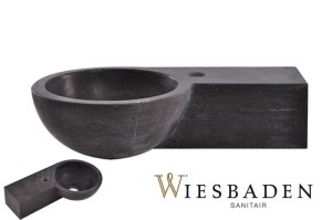 Mała umywalka z kamienia B-STONE okrągła 40x23x10cm Ø23, RĘCZNIE WYKONANY