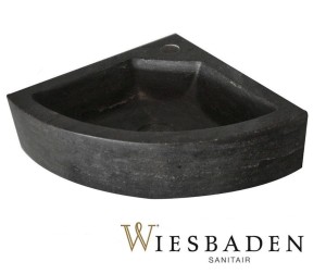 Mała umywalka z kamienia narożna B-STONE 30x30cm, RĘCZNIE WYKONANY