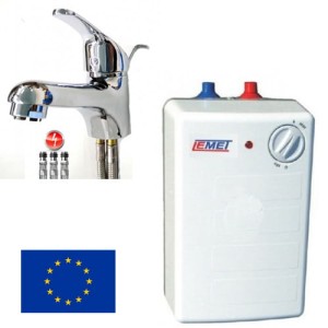 Podumywalkowy ogrzewacz wody 5L, Elektryczny, Regulacja temperatury +bateria umywalkowa
