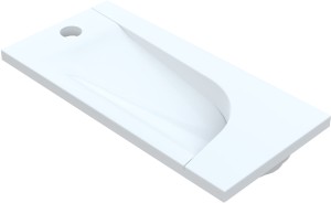 Umywalka 50x24 cm wpuszczane w blat  z możliwością otworu na baterię,  Boomerang picolo