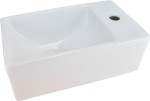 Umywalka mała ceramiczna prostokątna 30,5x18cm XXS RHEA, biała prawa